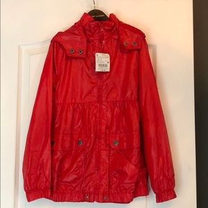 ⭐️⭐️⭐️NWT ZARA GIRLS RED RAIN COAT W/HOOD!